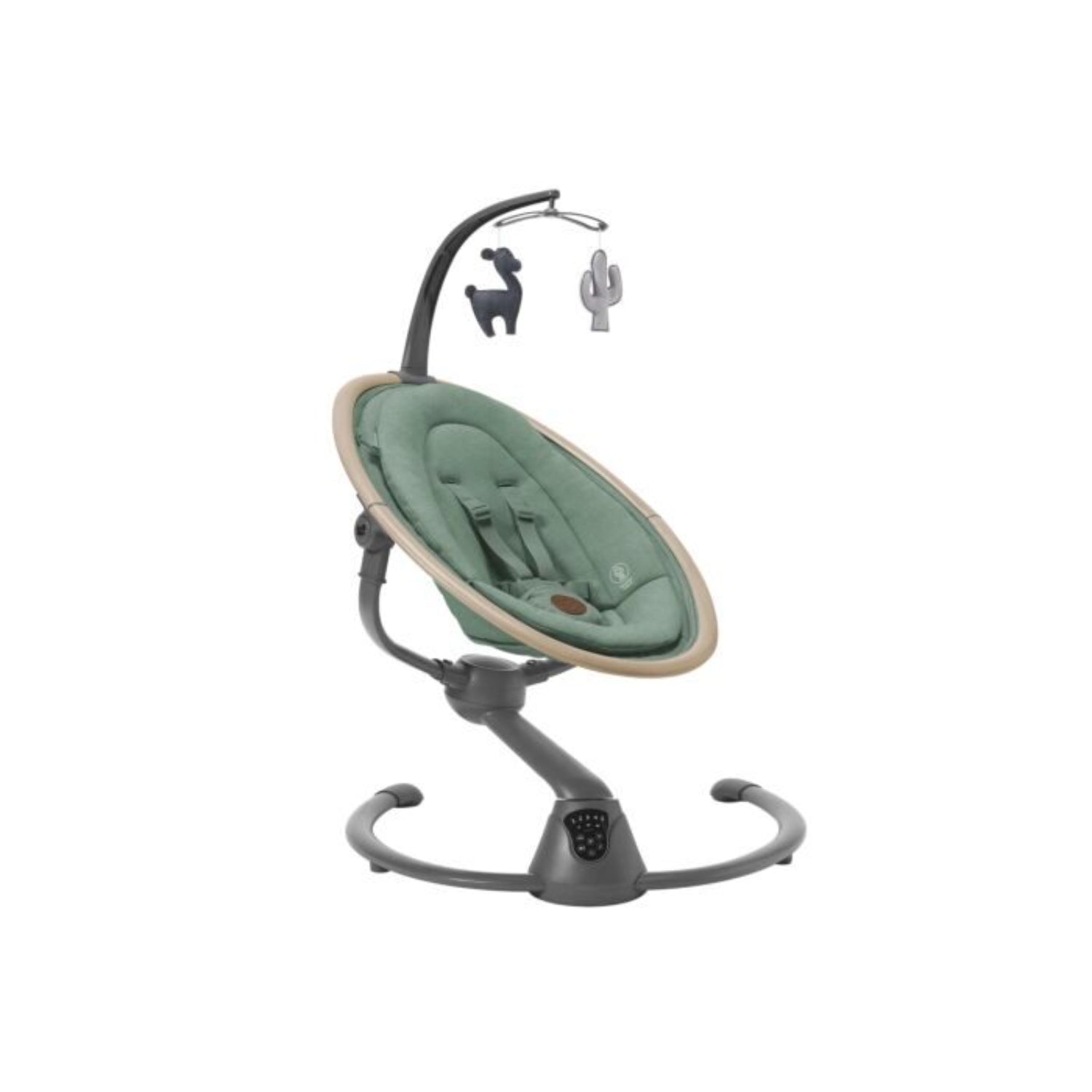Mecedora verde MAXI COSI, con móvil y diseño ergonómico para bebés